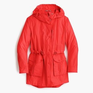 J. Crew Perfect Raincoat in Red